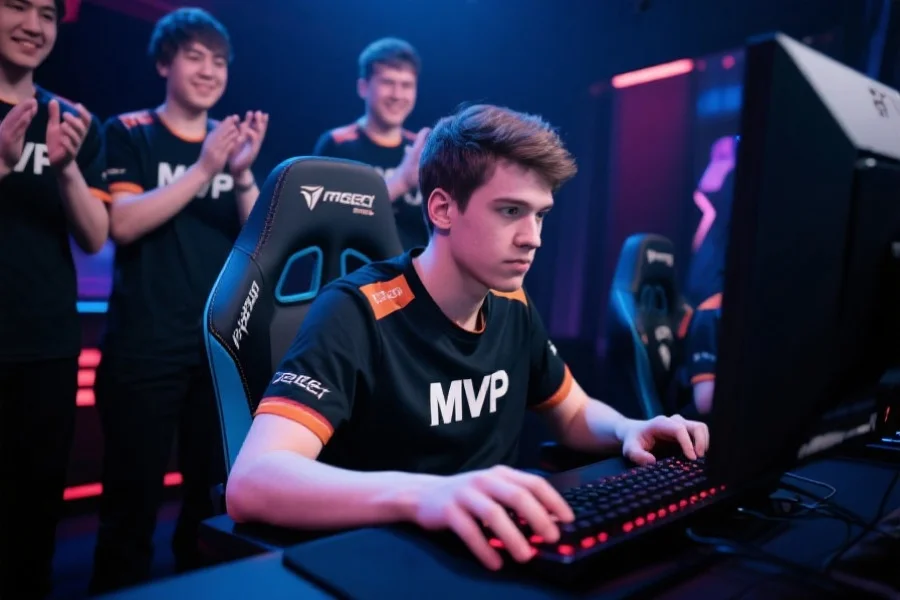 100T队内MVP选手专注操作